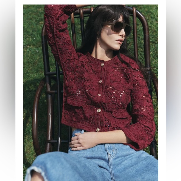 NWT ZARA MACRAMÉ CARDIGAN SIZE S and M 
🚨FIRM PRICE NO DISCOUNT - Picture 5 of 16